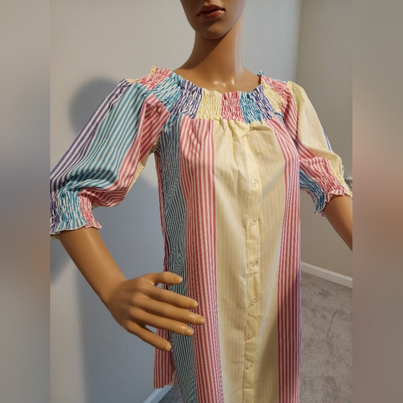 Chic Me Multicolor Stripe Off-the-Shoulder Dress - Picture 2 of 6